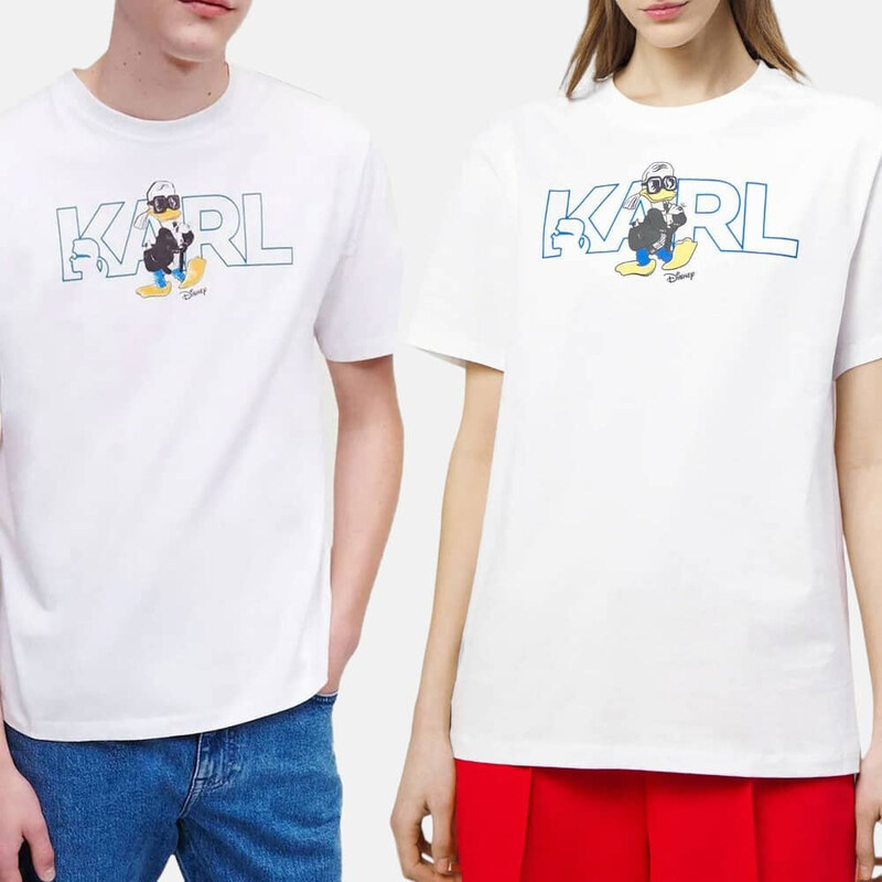 Unisex bílé triko Karl Lagerfeld - Disney 55604