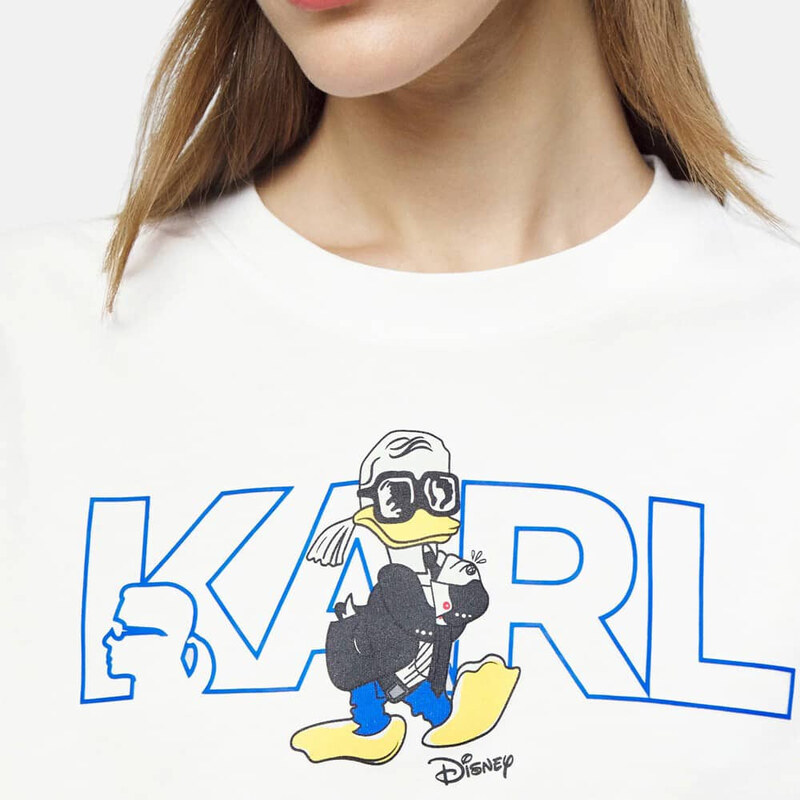 Unisex bílé triko Karl Lagerfeld - Disney 55604