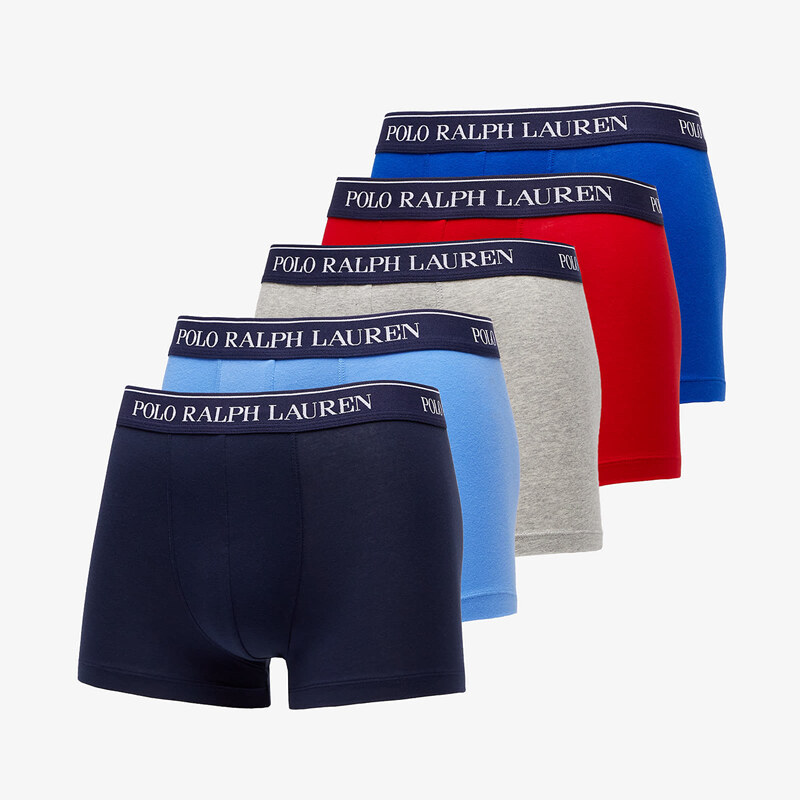 Boxerky Polo Ralph Lauren Stretch Cotton Classic Trunk 5-Pack Red/ Grey/ Royal Game/ Blue/ Navy