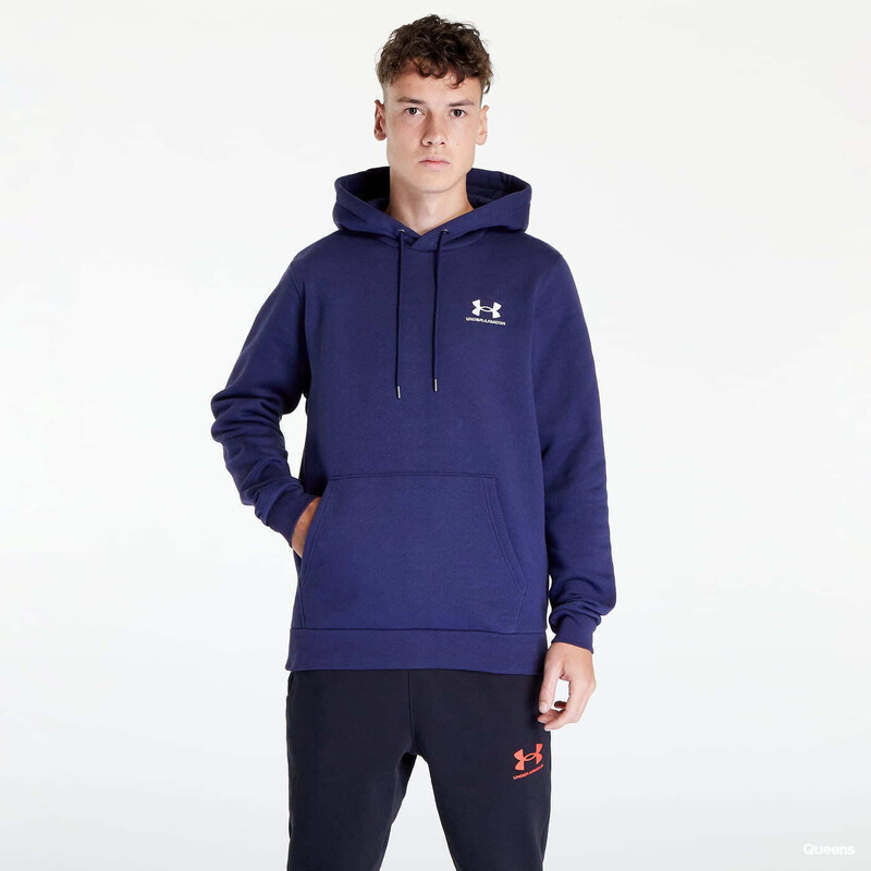 Mikina Under Armour Essential Fleece Hoodie Midnight Navy/ White