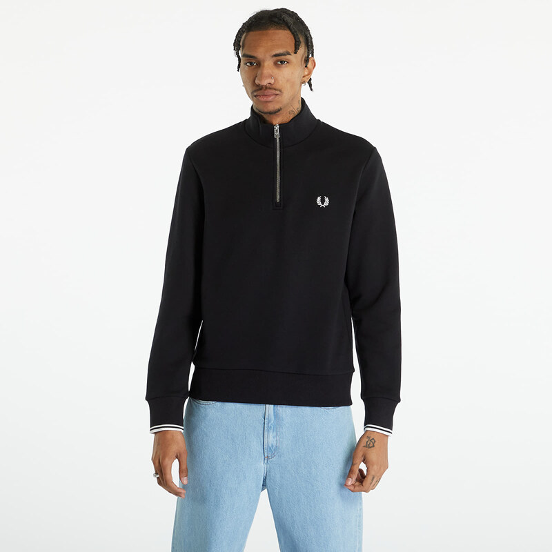 Mikina FRED PERRY Half Zip Sweatshirt Black S