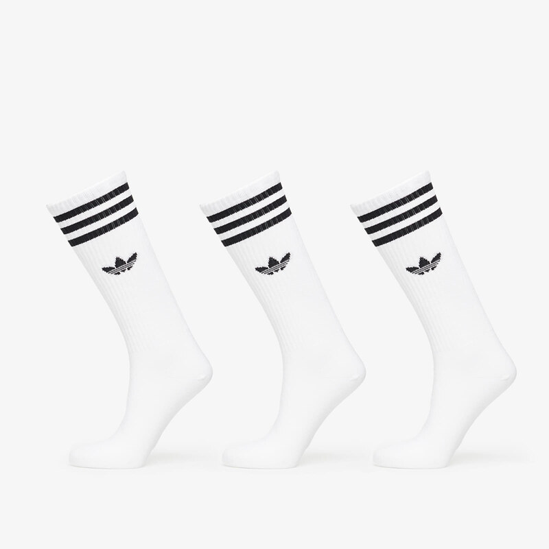 adidas Originals Pánské ponožky adidas High Solid Crew Sock 3-Pack White