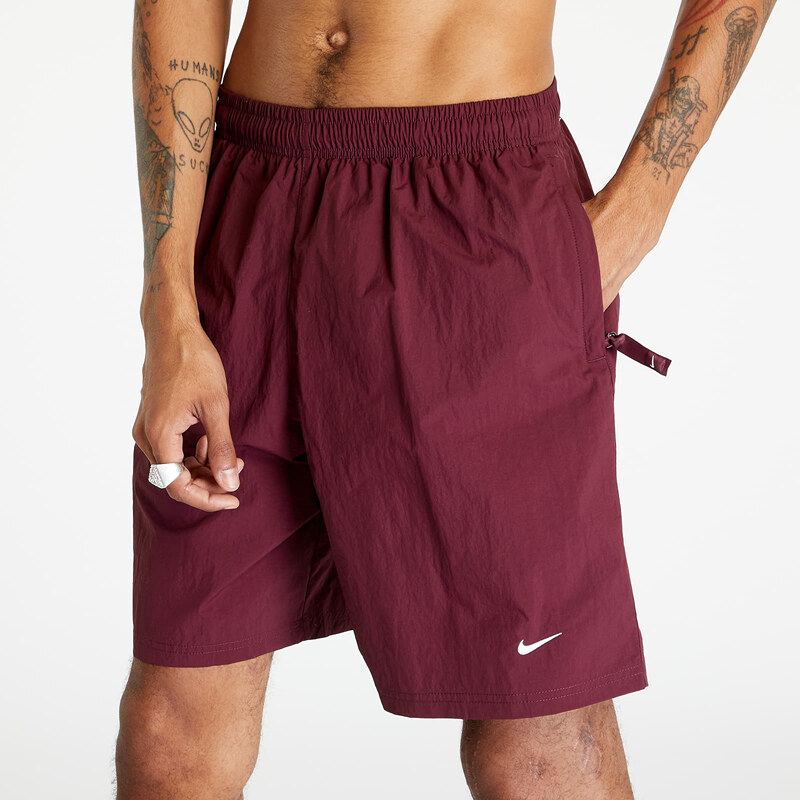 Pánské kraťasy Nike Solo Swoosh Woven Shorts Night Maroon/ White