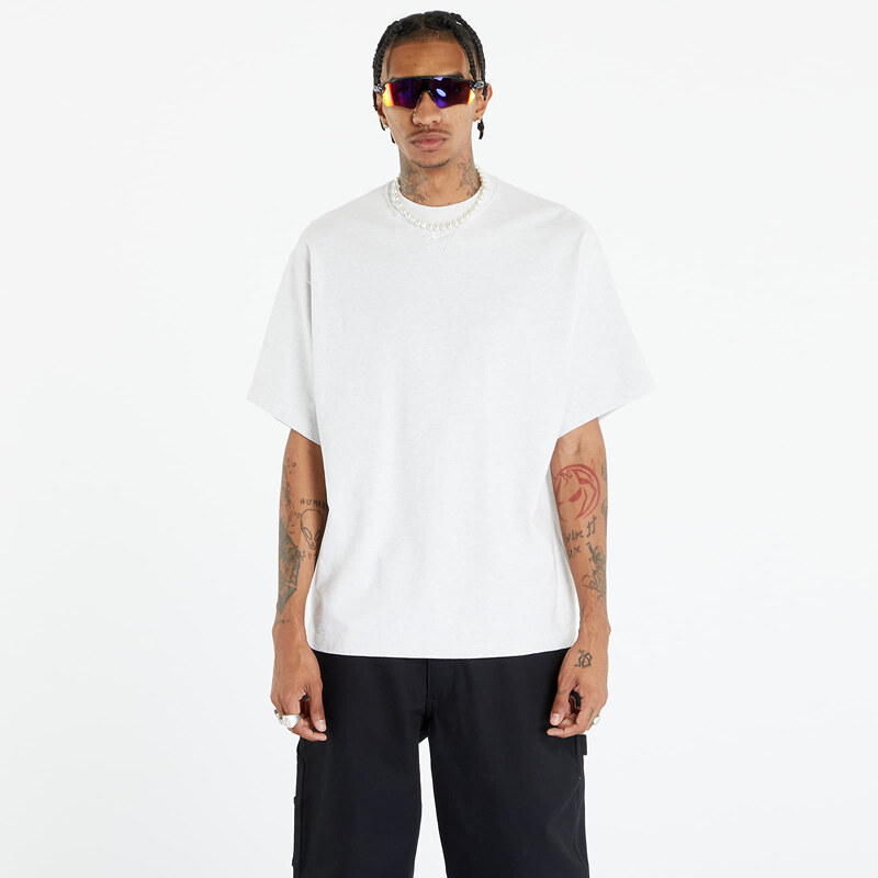 Pánské tričko Nike Solo Swoosh Men's Short-Sleeve Heavyweight Top Birch Heather/ White