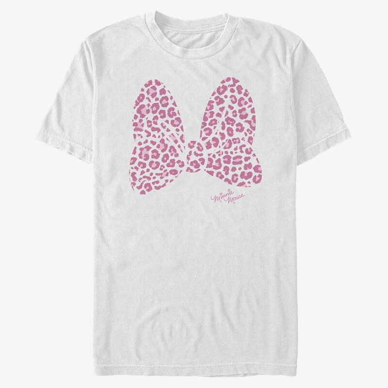 Pánské tričko Merch Disney Classics Mickey & Friends - Pink Leopard Unisex T-Shirt White