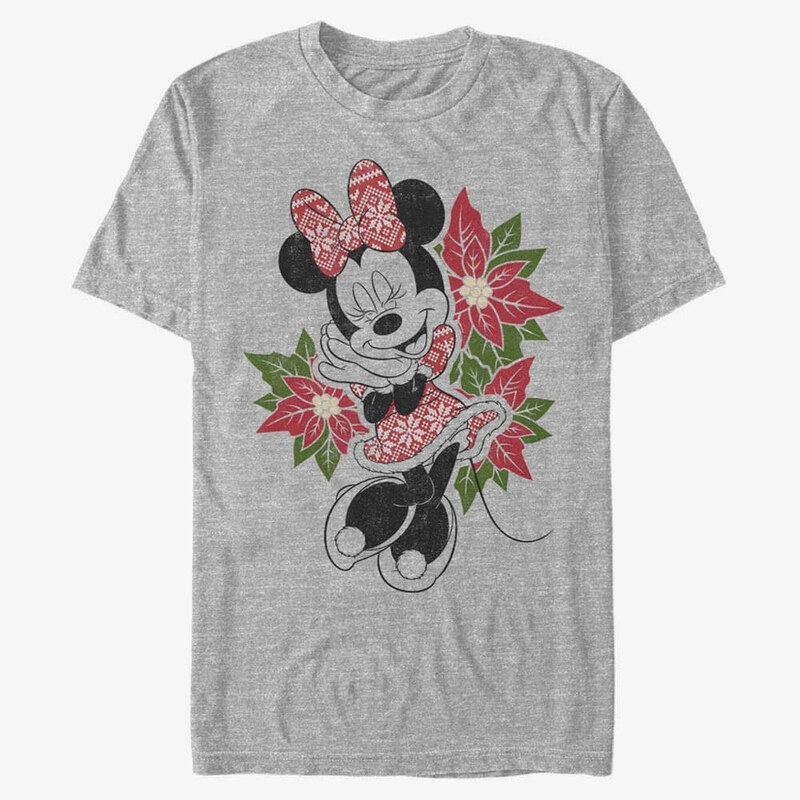 Pánské tričko Merch Disney Mickey Classic - Christmas Fairisle Minnie Unisex T-Shirt Heather Grey