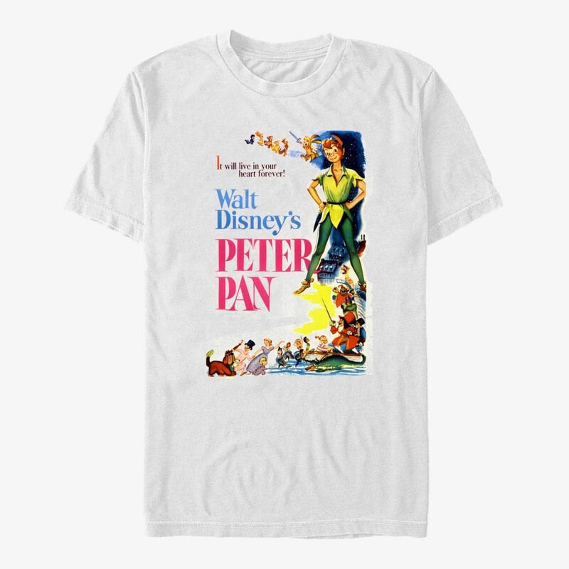 Pánské tričko Merch Disney Peter Pan - VINTAGE PAN POSTER Unisex T-Shirt White