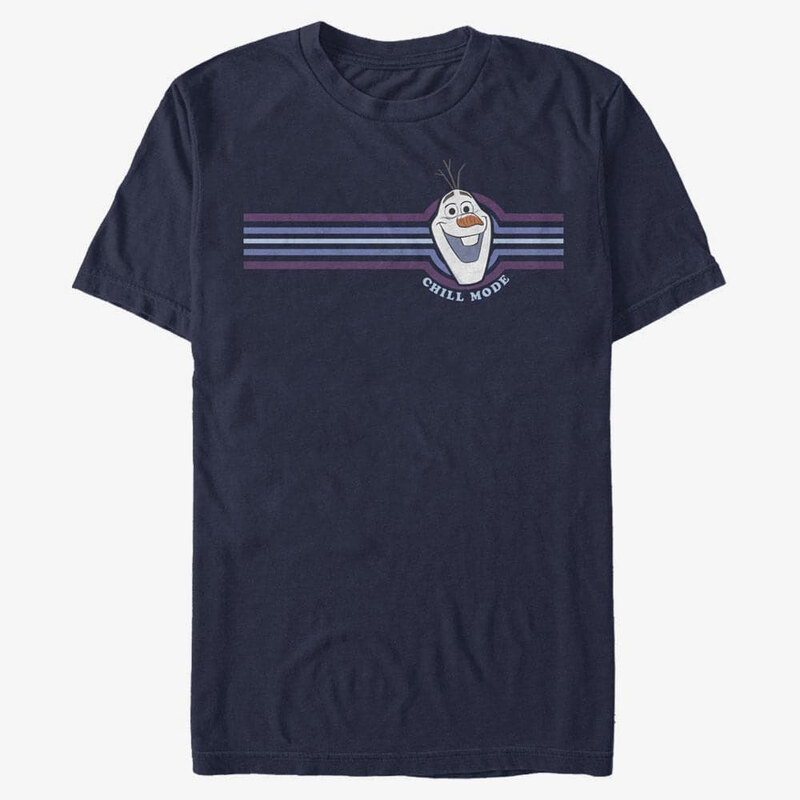 Pánské tričko Merch Disney Frozen 2 - Chill Stripe Mode Unisex T-Shirt Navy Blue