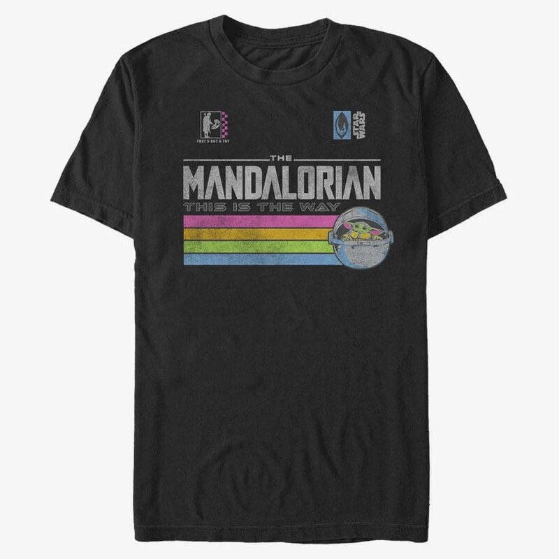 Pánské tričko Merch Star Wars: Mandalorian - Child Stripes Men's T-Shirt Black