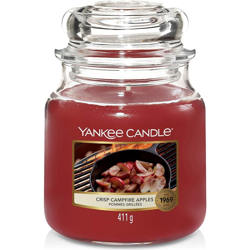 Yankee Candle vonná svíčka Classic ve skle střední Crisp Campfire Apples 411 g