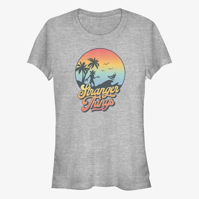 Dámské tričko Merch Netflix Stranger Things - Stranger Retro Sun Women's T-Shirt Heather Grey