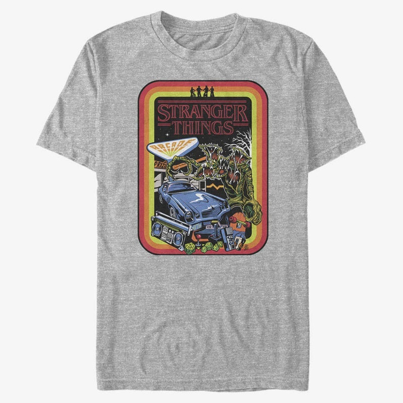 Pánské tričko Merch Netflix Stranger Things - Retro Mash Men's T-Shirt Heather Grey