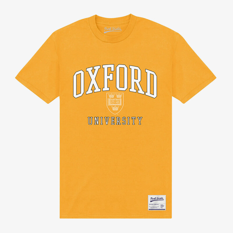 Pánské tričko Merch Park Agencies - Oxford University Crest Unisex T-Shirt Gold