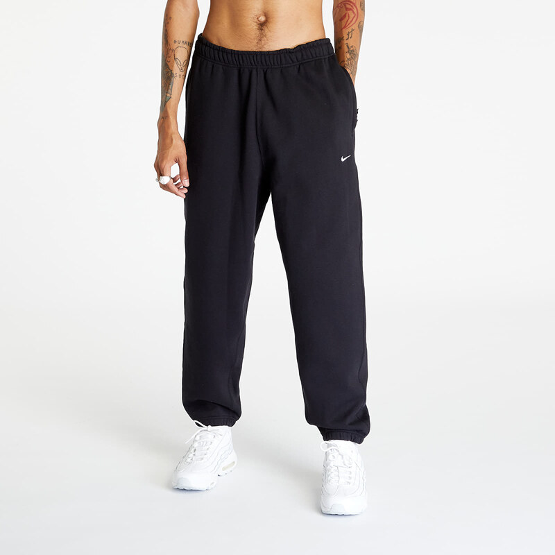 Tepláky Nike Solo Swoosh Mens Fleece Pants Black/ White XXL