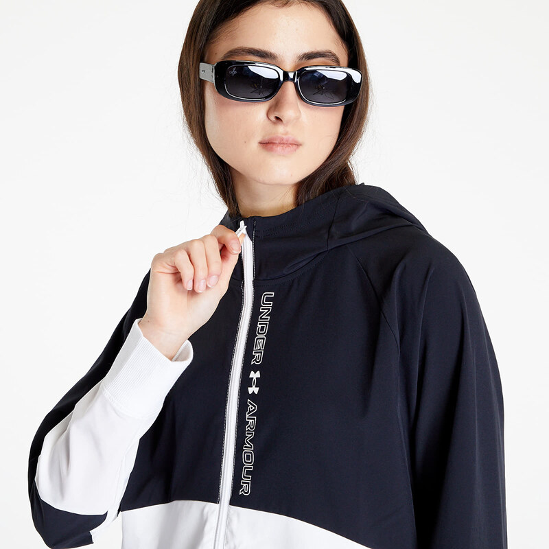 Bunda Under Armour Woven FZ Jacket Black/ White/ White M 115622870