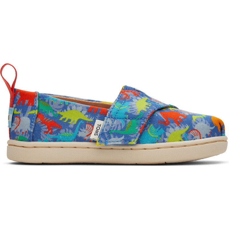 Dětské modré espadrilky s dinosaury TOMS Tiny Alpargata