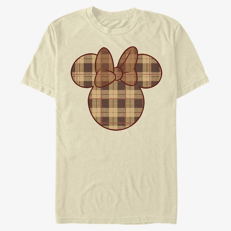 Pánské tričko Merch Disney Classic Mickey - Fall Plaid Minnie Unisex T-Shirt Natural