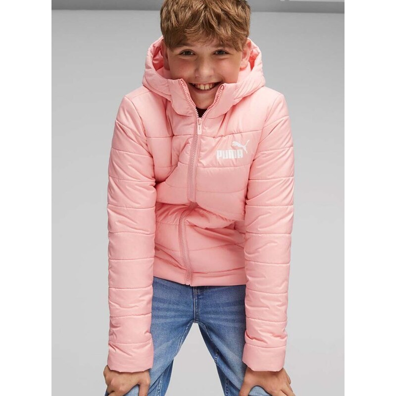 Dětská bunda Puma ESS Hooded Padded Jacket oranžová barva