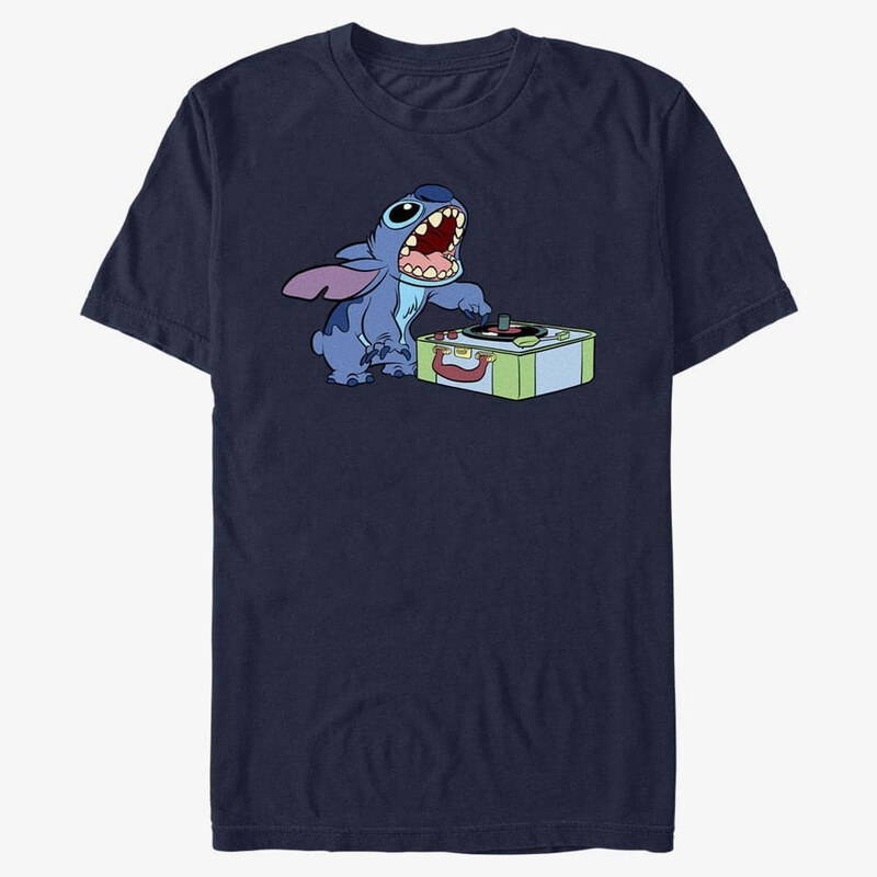 Pánské tričko Merch Disney Lilo & Stitch - DJ Stitch Unisex T-Shirt Navy Blue