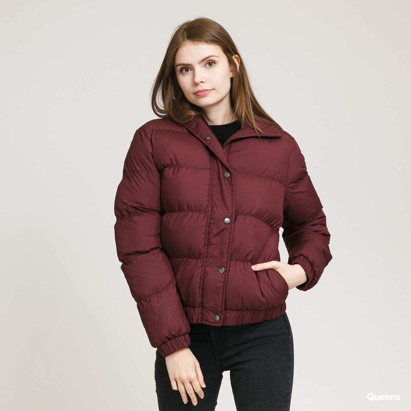 Dámská zimní bunda Urban Classics Ladies Hooded Puffer Jacket Wine