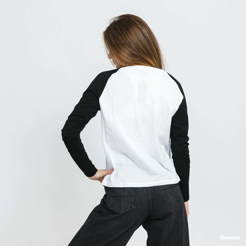 Dámské tričko Urban Classics Ladies Contrast Raglan Longsleeve White / Black