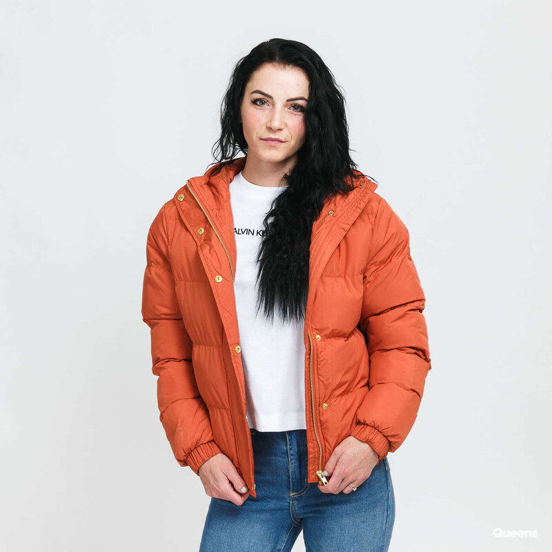 Dámská zimní bunda Urban Classics Ladies Hooded Puffer Jacket Orange