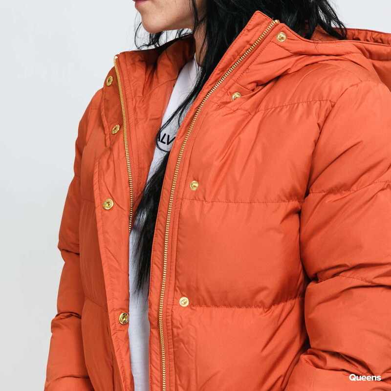 Dámská zimní bunda Urban Classics Ladies Hooded Puffer Jacket Orange