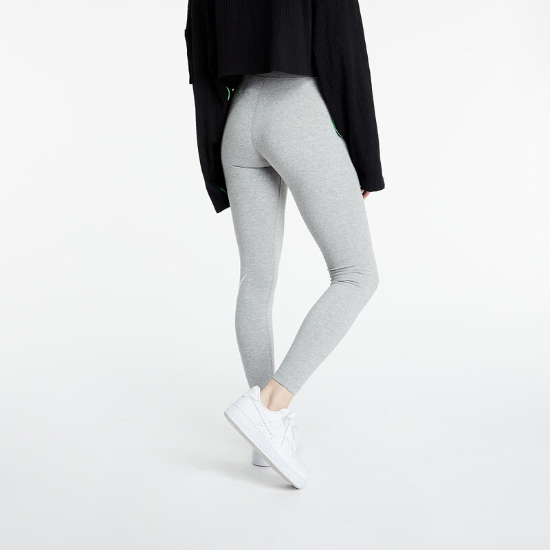 Dámské legíny Nike Women's High-Waisted Logo Leggings Dk Grey Heather/ White