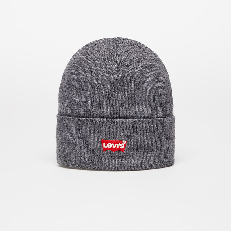 Čepice Levi's  Batwing Embroidered Beanie Melange Dark Grey