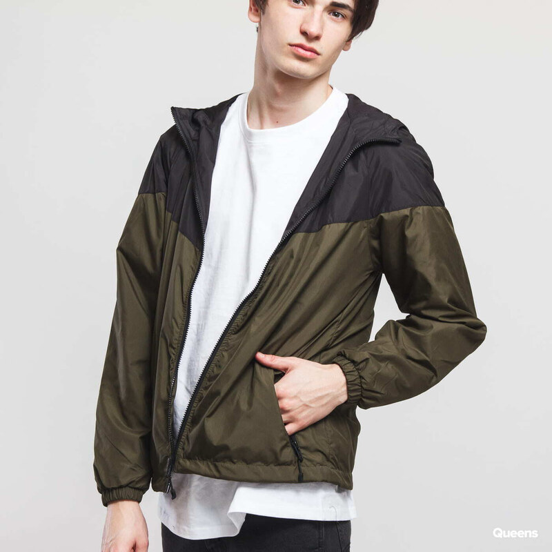 Pánská větrovka Urban Classics 2-Tone Tech Windrunner Olive/ Black