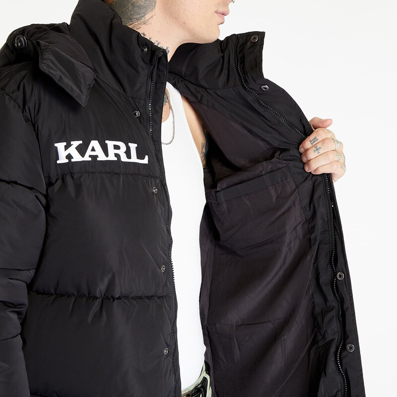 Pánská zimní bunda Karl Kani Retro Hooded Long Puffer Jacket Black