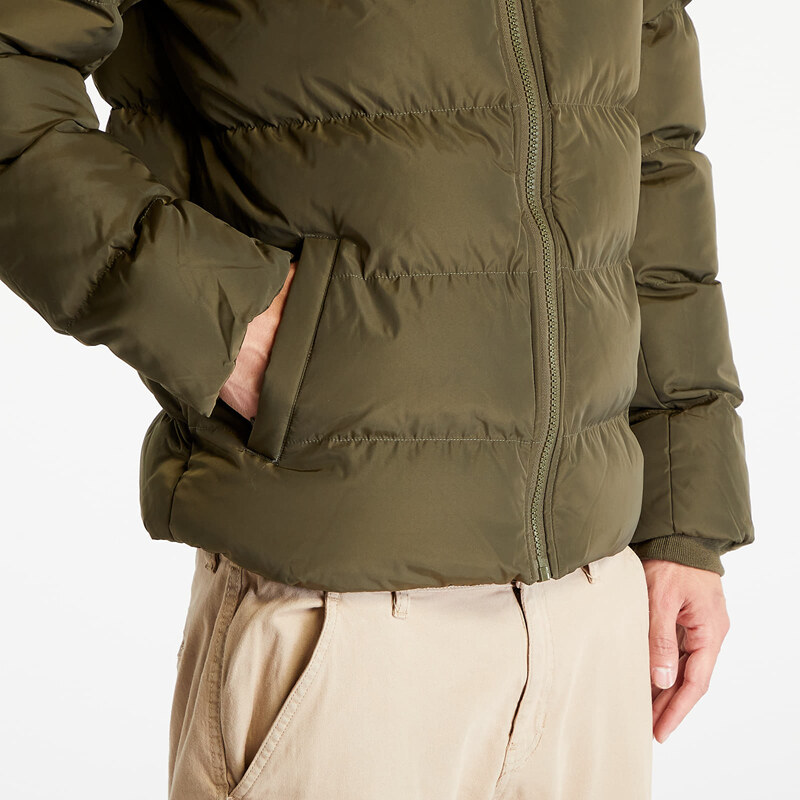 Pánská péřová bunda Urban Classics Hooded Puffer Jacket Dark Olive
