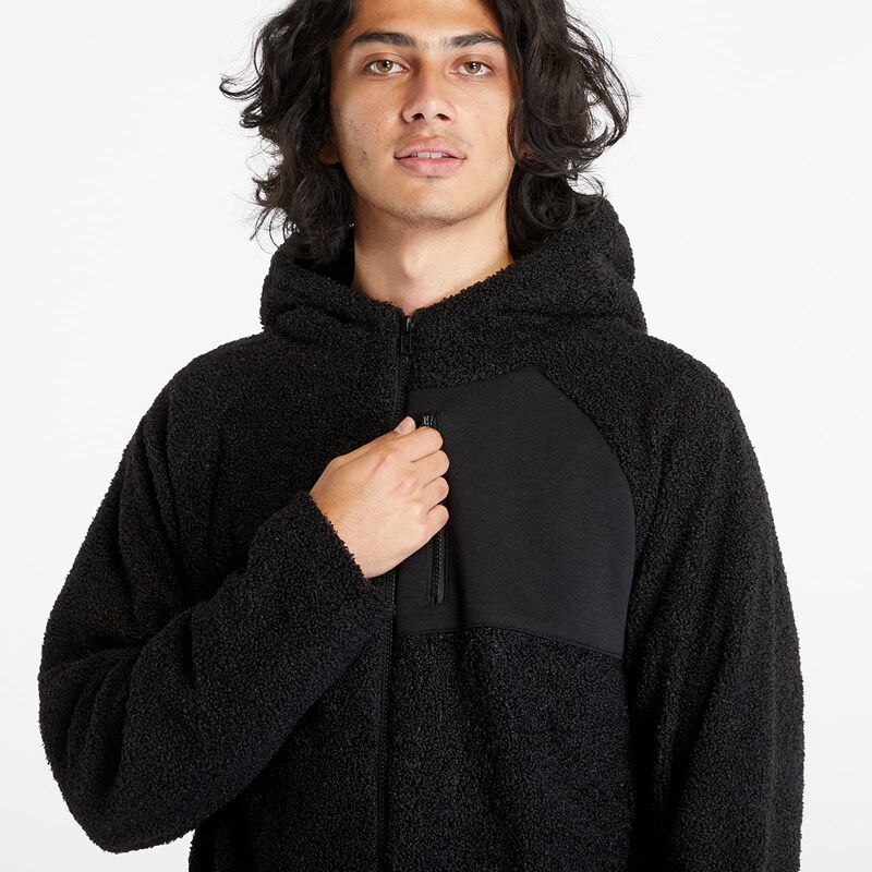 Pánská mikina Urban Classics Hooded Sherpa Zip Jacket Black