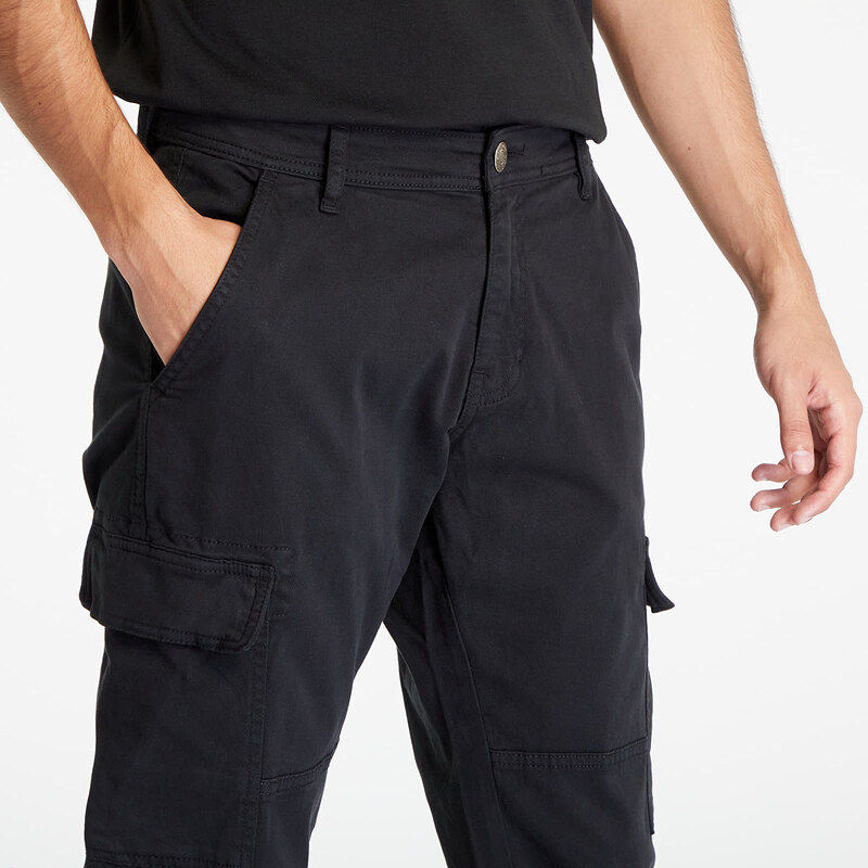 Pánské plátěné kalhoty Urban Classics Double Cargo Twill Jogging Pants Black