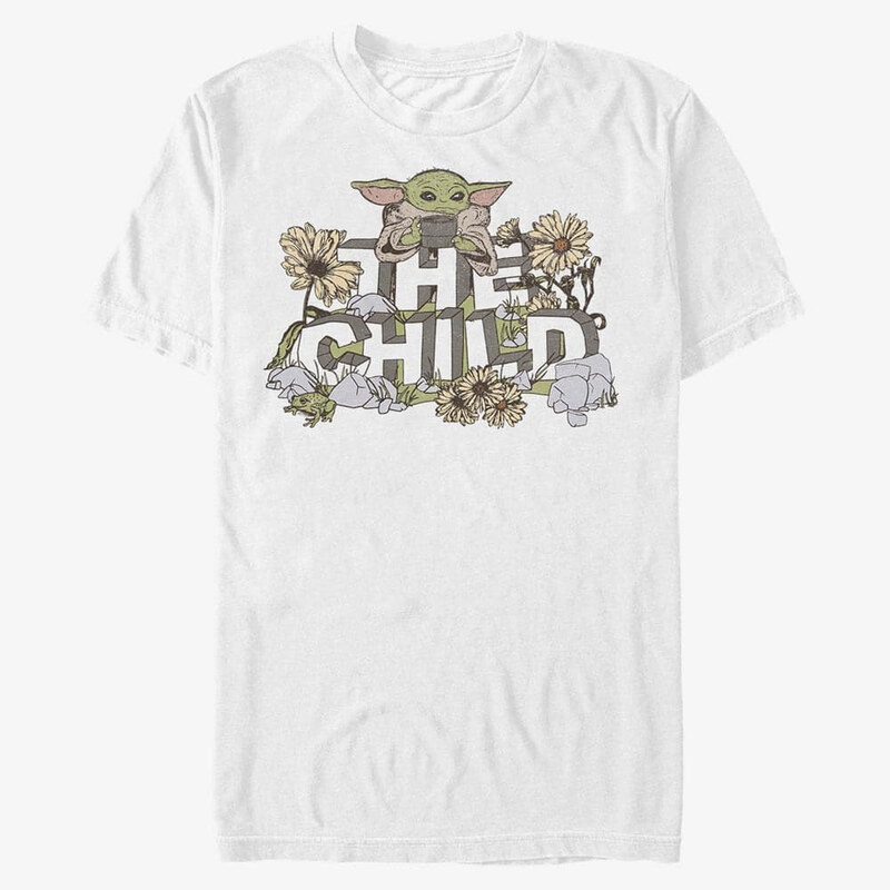 Pánské tričko Merch Star Wars: The Mandalorian - Vintage Flower Child Unisex T-Shirt White