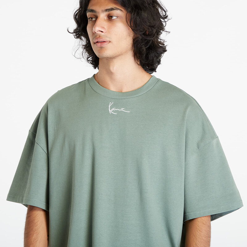 Pánské tričko Karl Kani Small Signature Heavy Jersey Boxy Tee Dusty Green