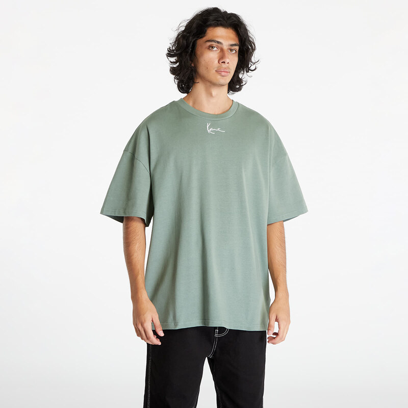 Pánské tričko Karl Kani Small Signature Heavy Jersey Boxy Tee Dusty Green
