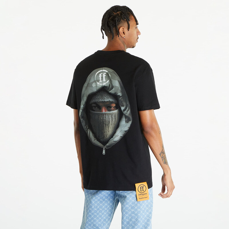 Pánské tričko Forgotten Faces Hooded Oversized Tee Black