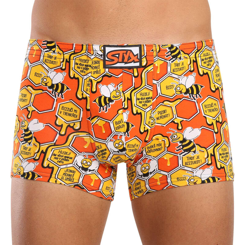 Pánské boxerky Styx art klasická guma včelky (Q1654)