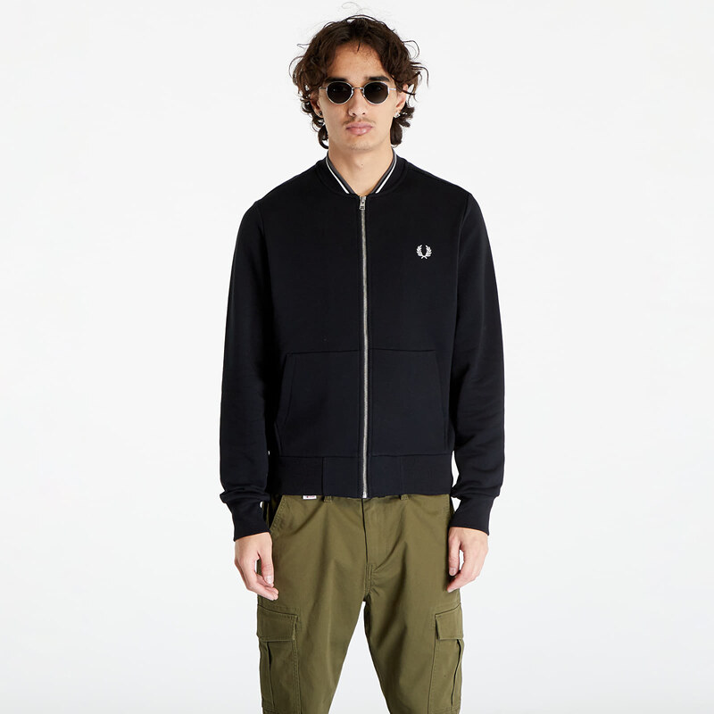 Pánská mikina FRED PERRY Zip Through Sweatshirt Black