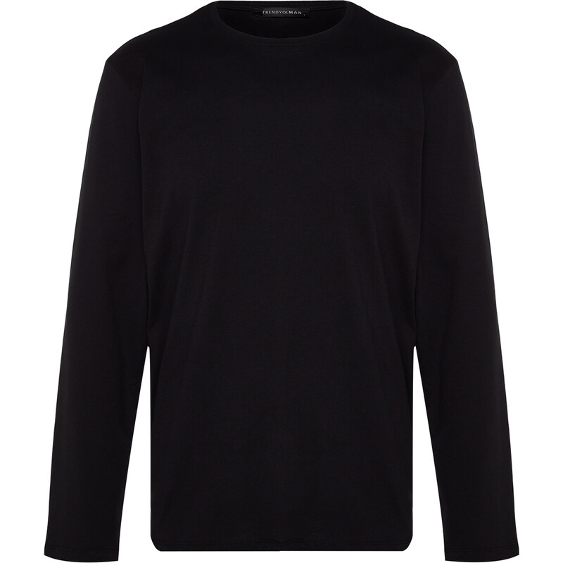 Trendyol černá a bílá Plus velikost 2 Balení 100% bavlna Regular / Regular Fit tričko