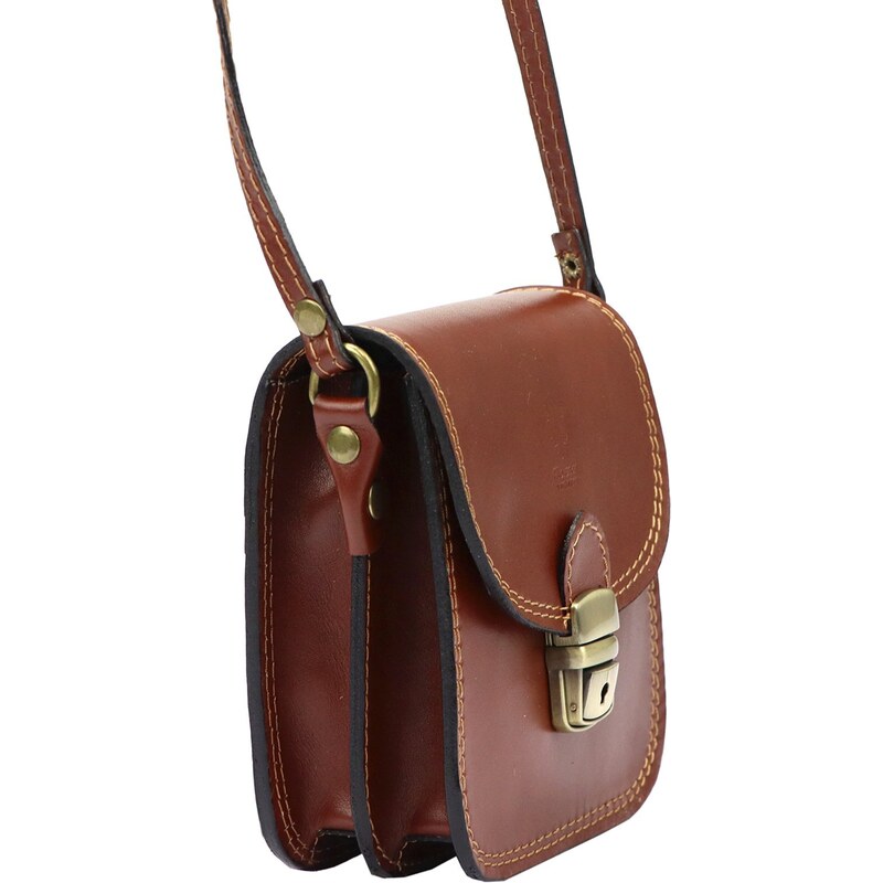 Kožená crossbody kabelka Florence 44 hnědá