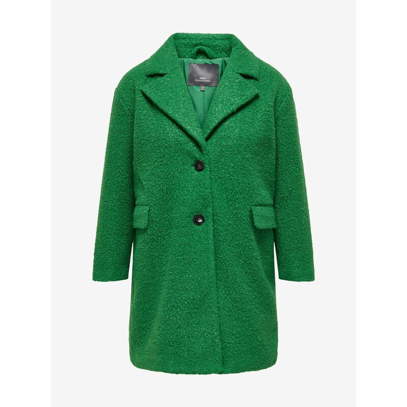 Zelený dámský kabát ONLY CARMAKOMA Valeria - Dámské