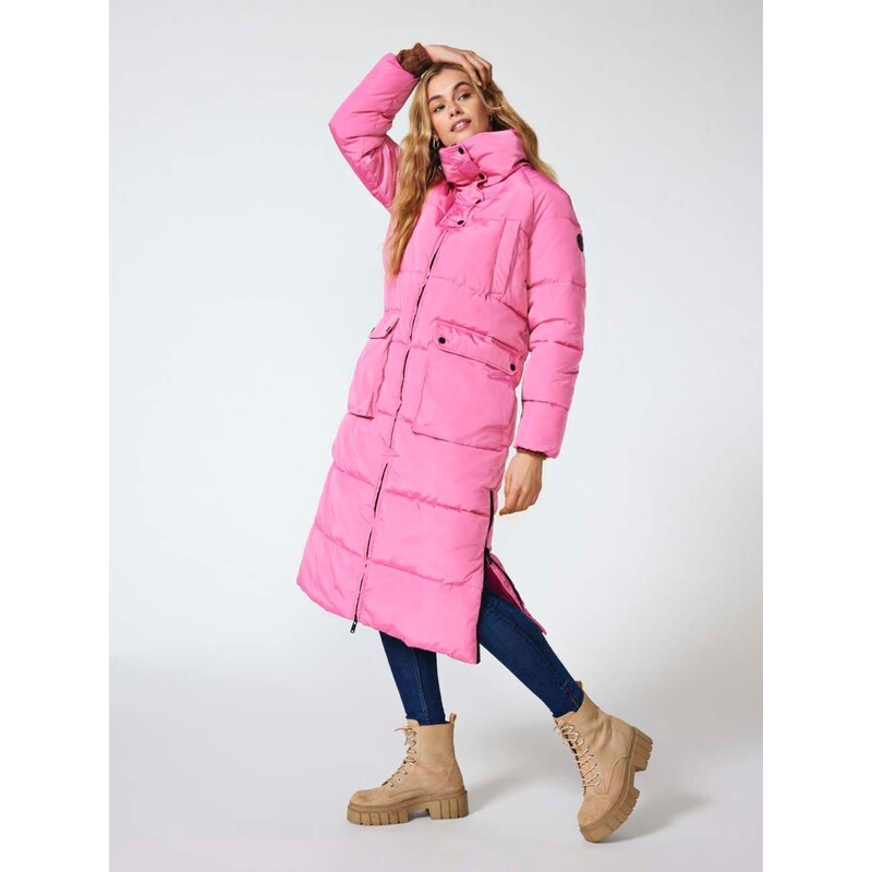 Růžový dámský prošívaný kabát ONLY Nora - Dámské