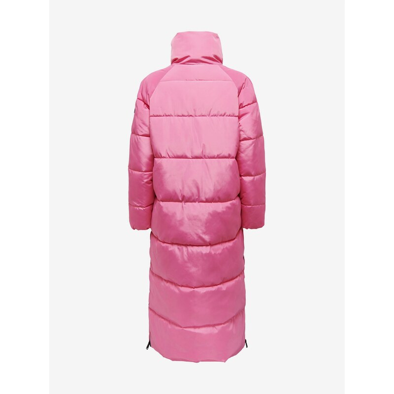 Růžový dámský prošívaný kabát ONLY Nora - Dámské