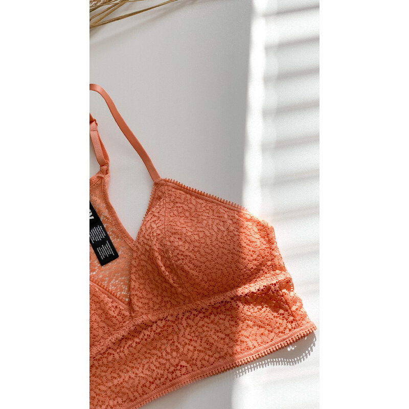 DKNY krajková podprsenka Modern Lace - Guawa oranžová