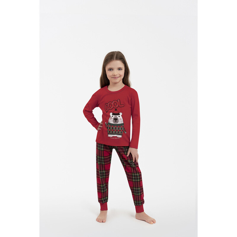 Italian Fashion Dětské pyžamo Tess, dlouhý rukáv, dlouhé nohavice - červená/potisk