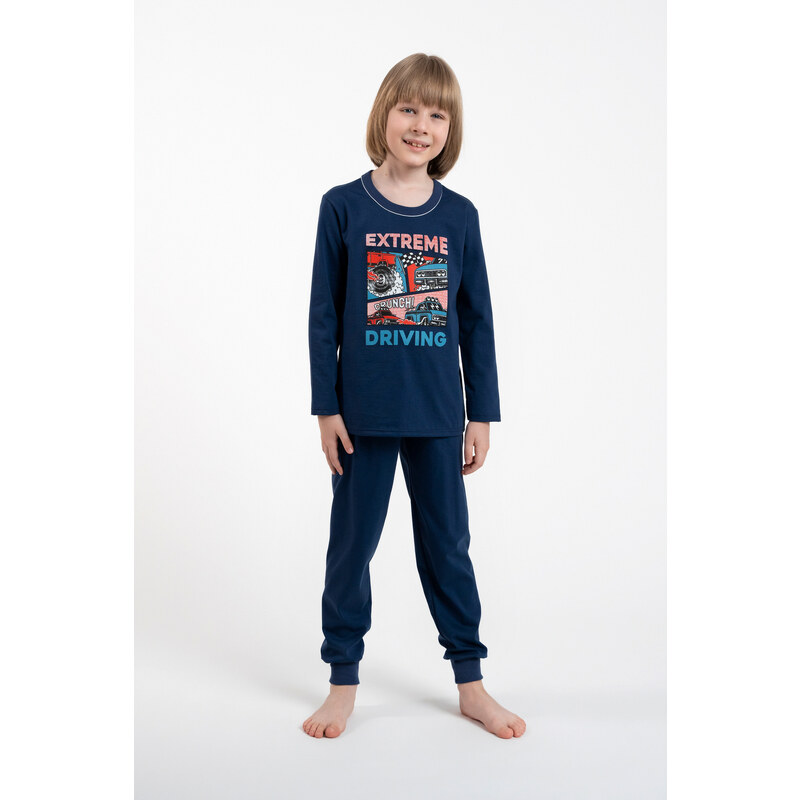 Italian Fashion Chlapecké pyžamo, dlouhé rukávy, dlouhé kalhoty - tmavě modrá