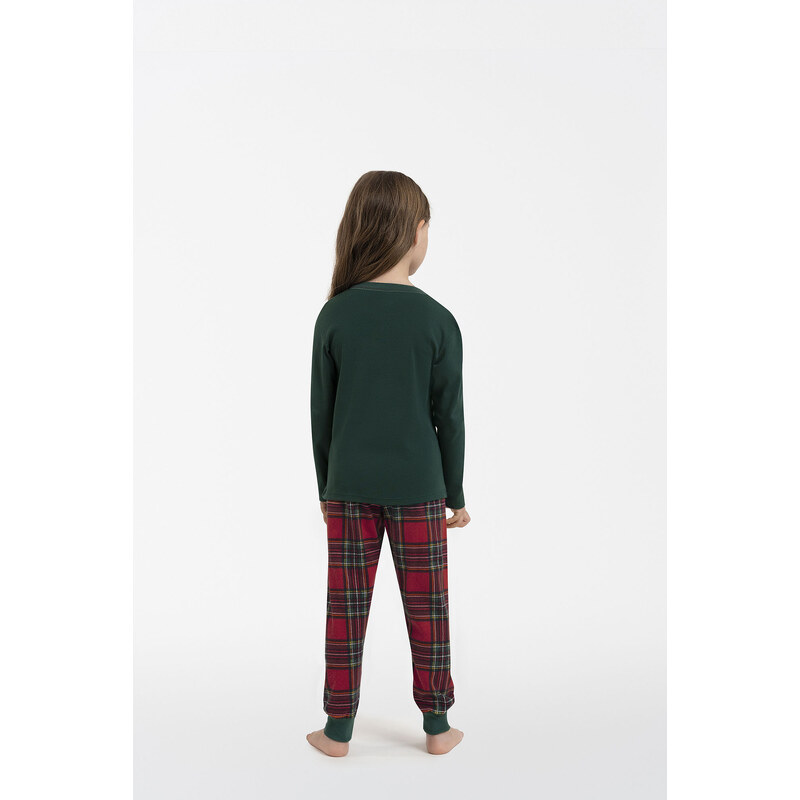 Italian Fashion Dětské pyžamo Tess, dlouhý rukáv, dlouhé nohavice - zelená/potisk