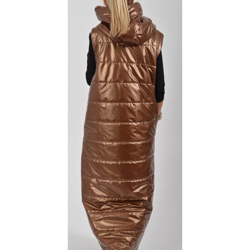 Enjoy Style Bronzová dlouhá vesta ES1479